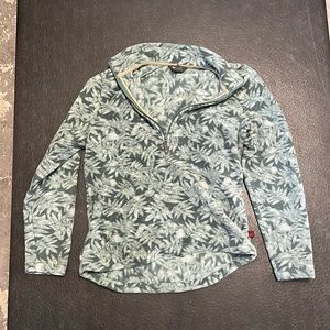 WOOLRICH super soft fleece pullover, green leaves, womens size medium